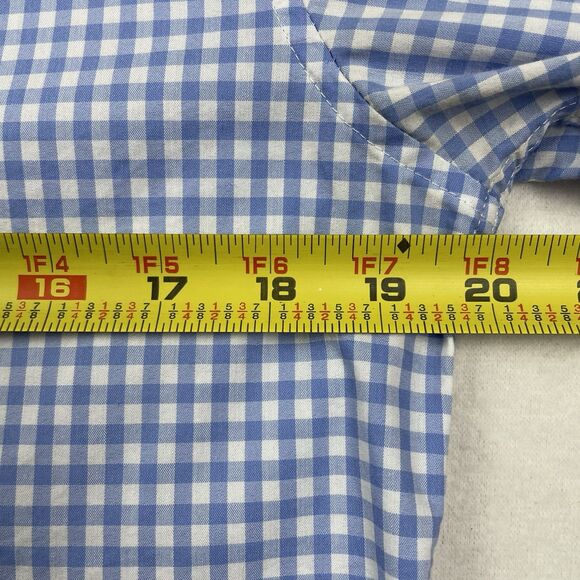 asos Men’s Long Sleeve Button Up Shirt Gingham Blue/White-L - Picture 7 of 12